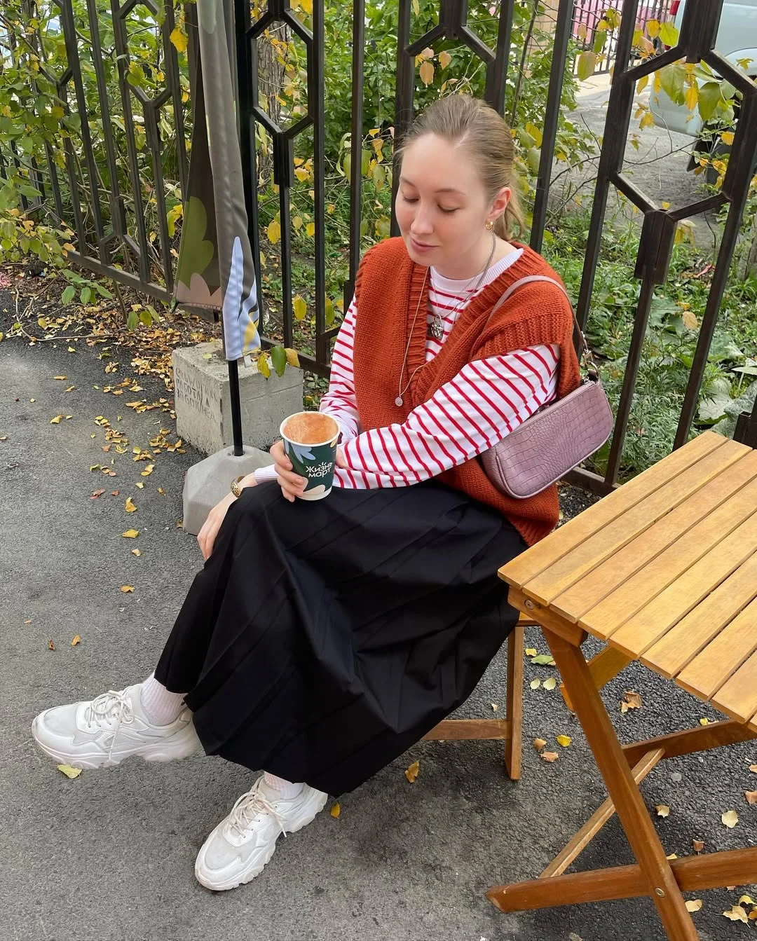 fall outfits with vests 2026 Relaxed Coffee Date Style With Soft Autumn Layers