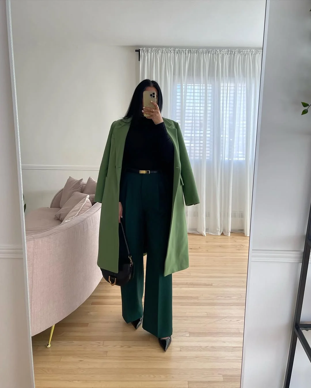 fall smart casual office outfits women 2026 Deep Green Layers That Make Minimalism Feel Rich