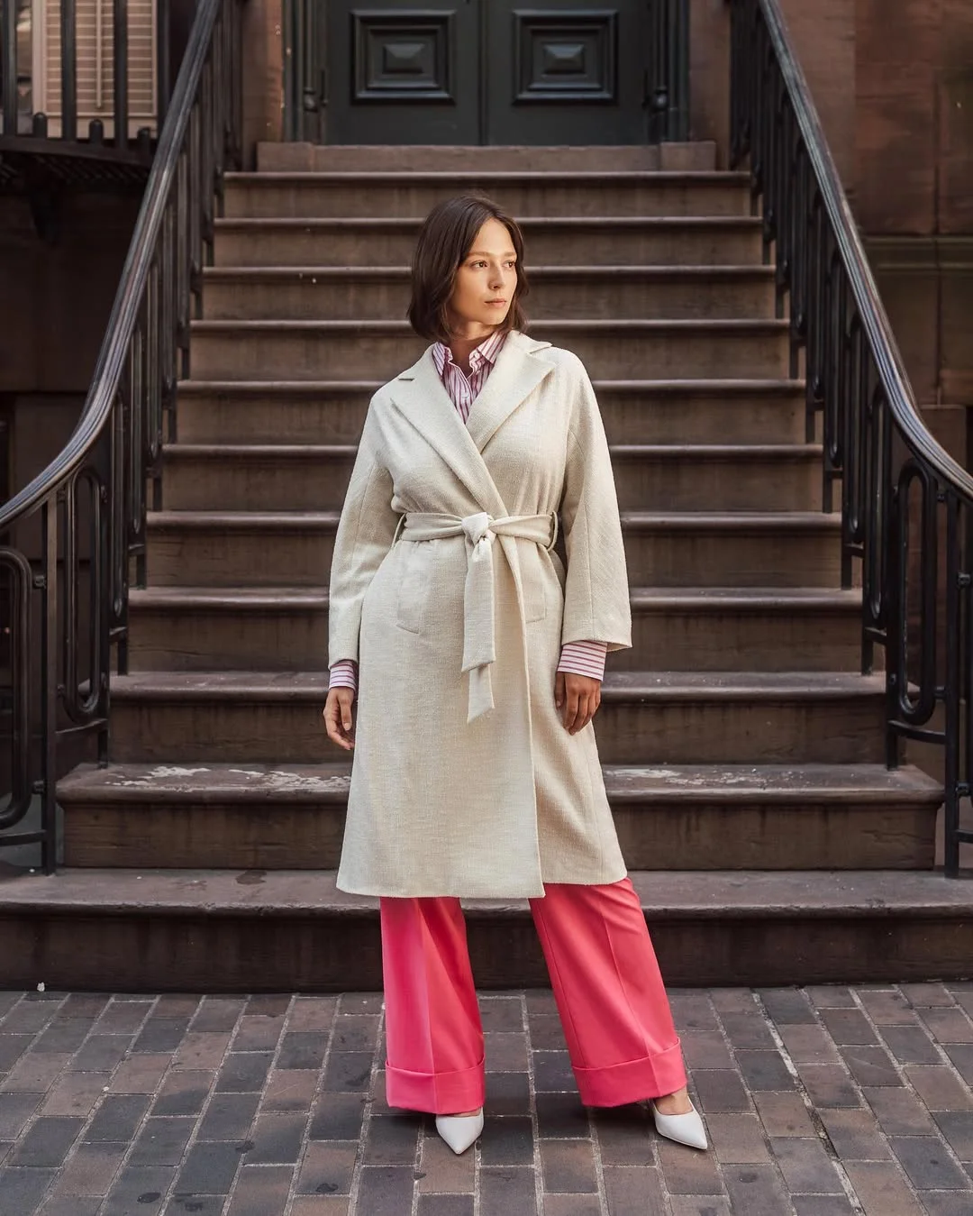 fall street style NYC outfits 2026 Tailored Neutrals and Bright Trousers Create the Coolest Contrast This Fall