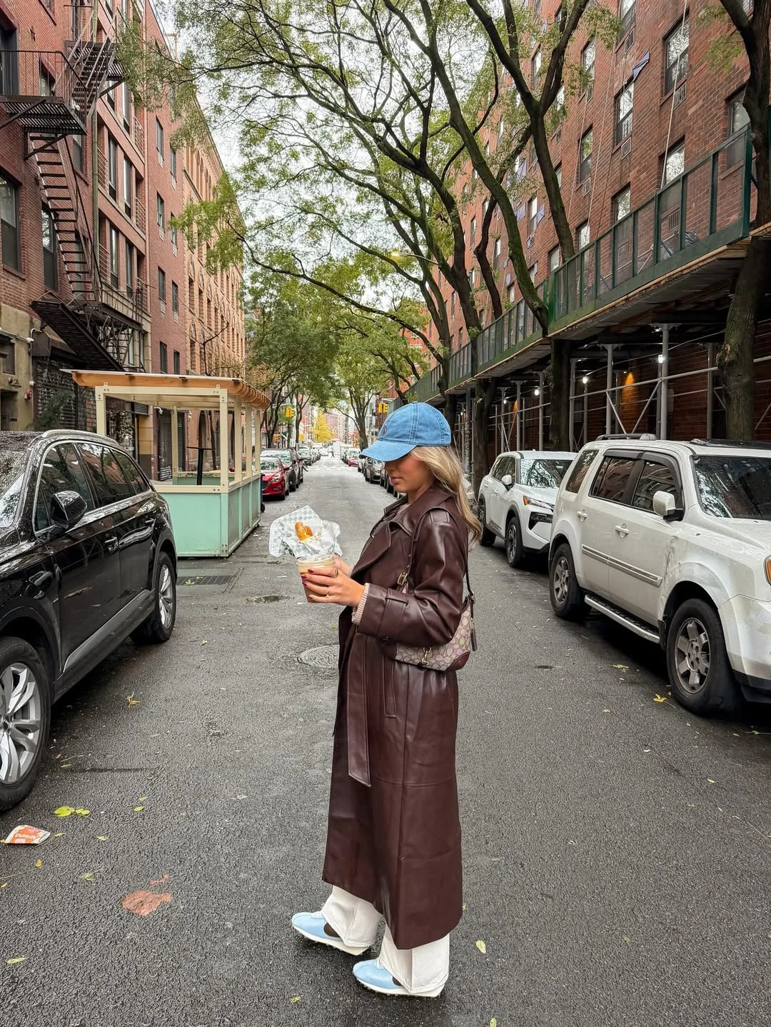 fall street style NYC outfits 2026 Chocolate Leather Coats Feel Like the Biggest Fall Upgrade This Year