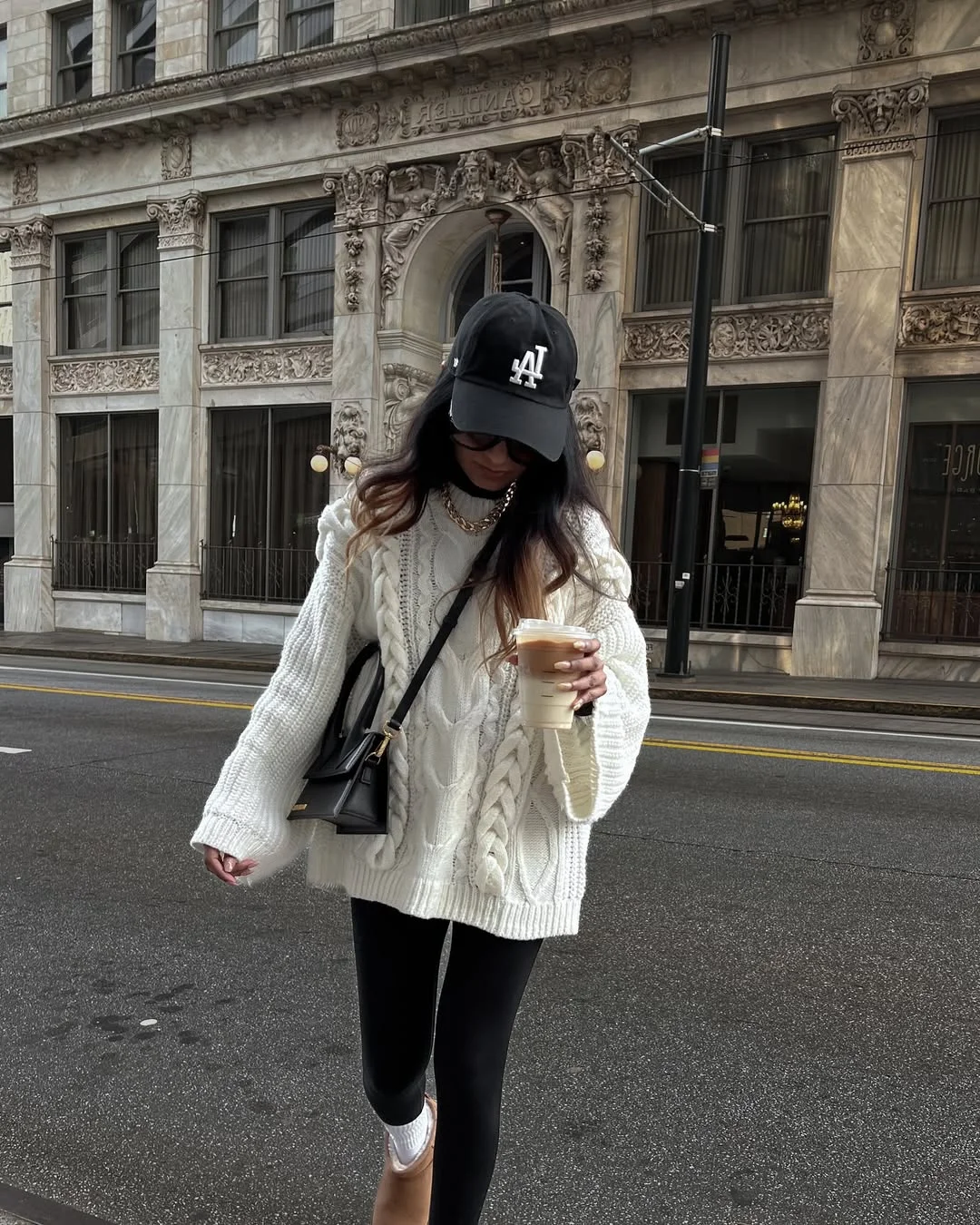 fall street style NYC outfits 2026 Oversized Cable Knit Sweaters Still Rule NYC Fall Street Style