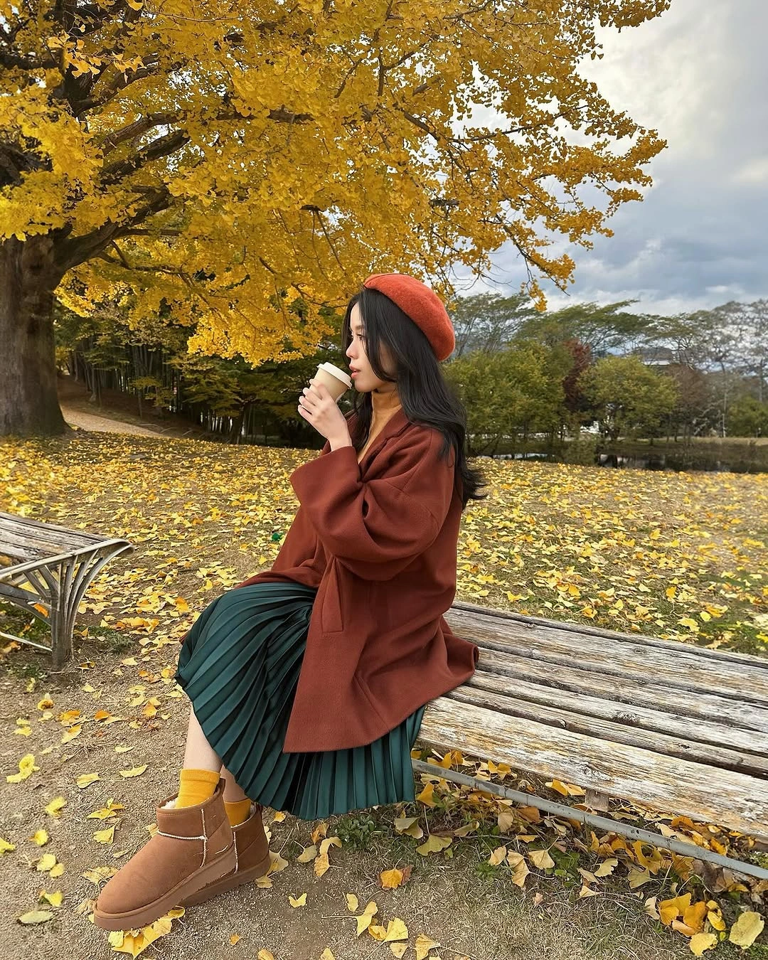 fall travel outfits 2026 Warm Cinnamon Layers for Golden Autumn Walks