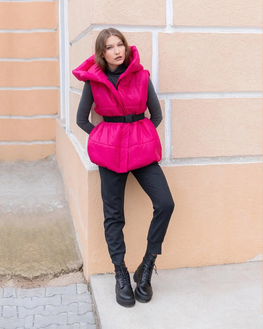 fall vest outfits for women 2026 Make a Bold Entrance With a Belted Statement Puffer Vest