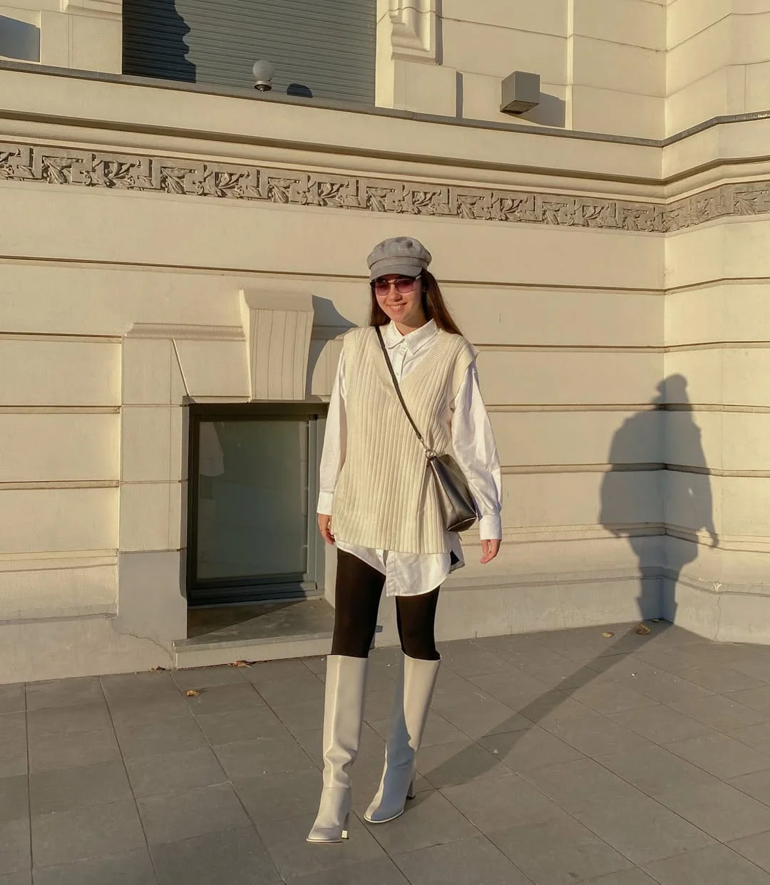 fall vest outfits for women 2026 Minimal Cream Sweater Vest for Modern City Style