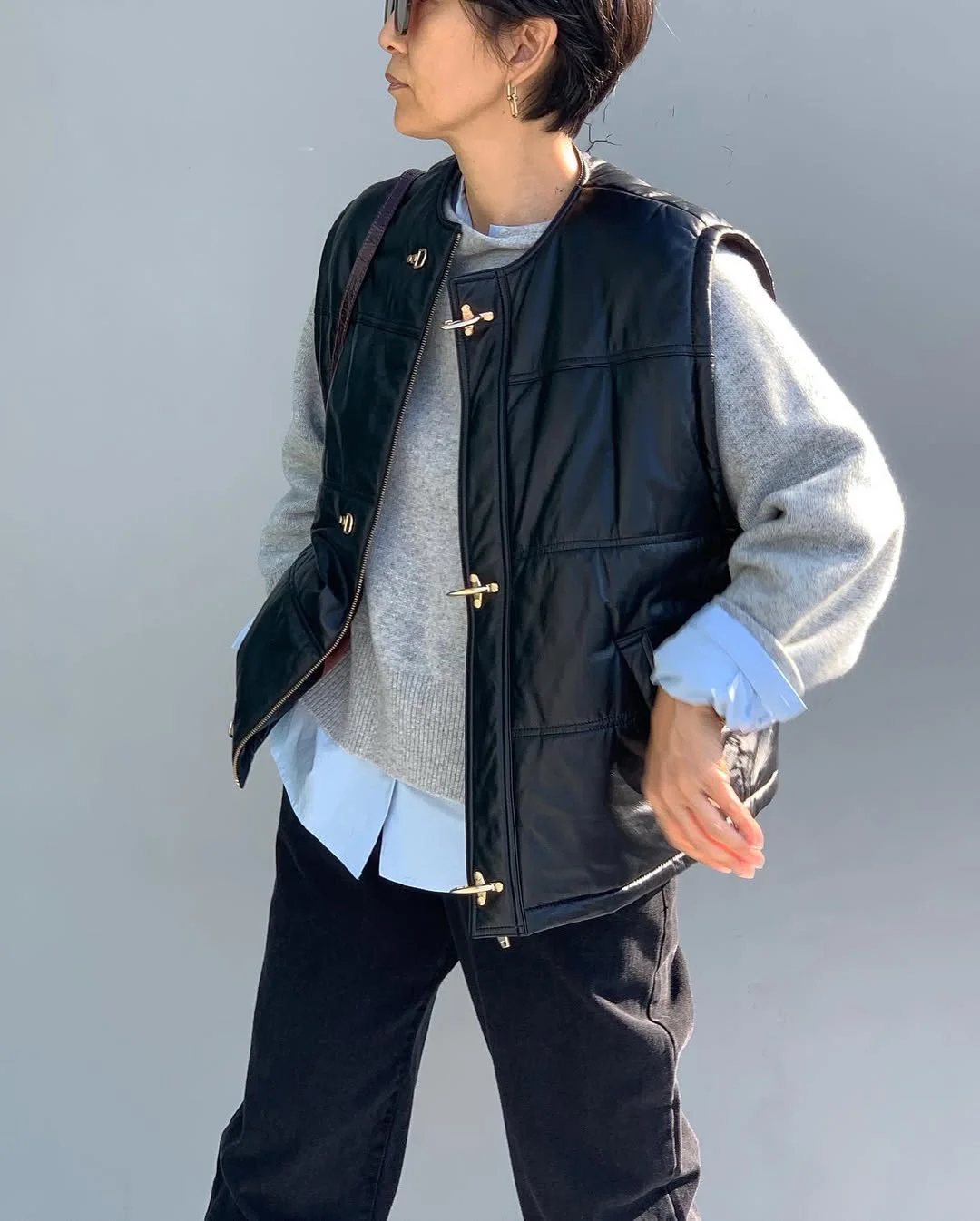 fall vest outfits for women 2026 Minimalist Black Leather Layers That Never Go Out of Style