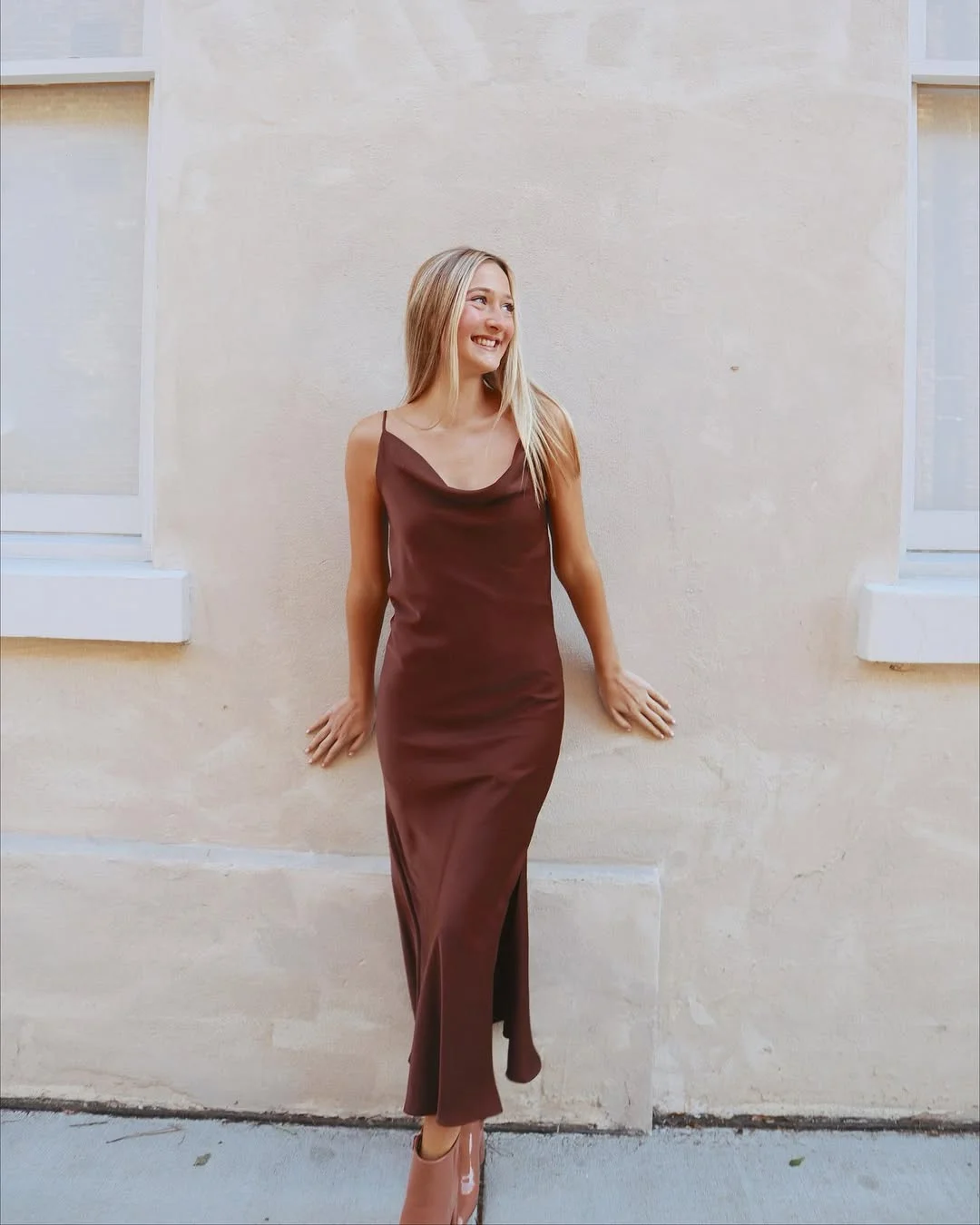 fall wedding guest dress 2026 Chocolate Slip Dresses That Make Fall Weddings Feel Effortless
