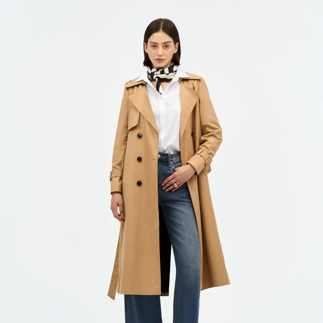 fall work outfits 2026 Classic Trench Coats And Dark Denim That Always Work