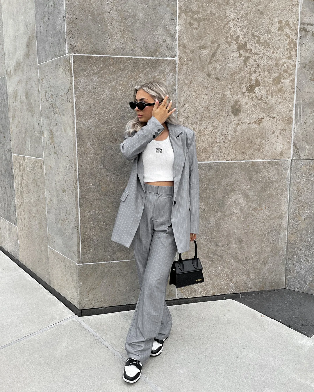 fall work outfits 2026 Relaxed Pinstripe Tailoring With Street Style Energy