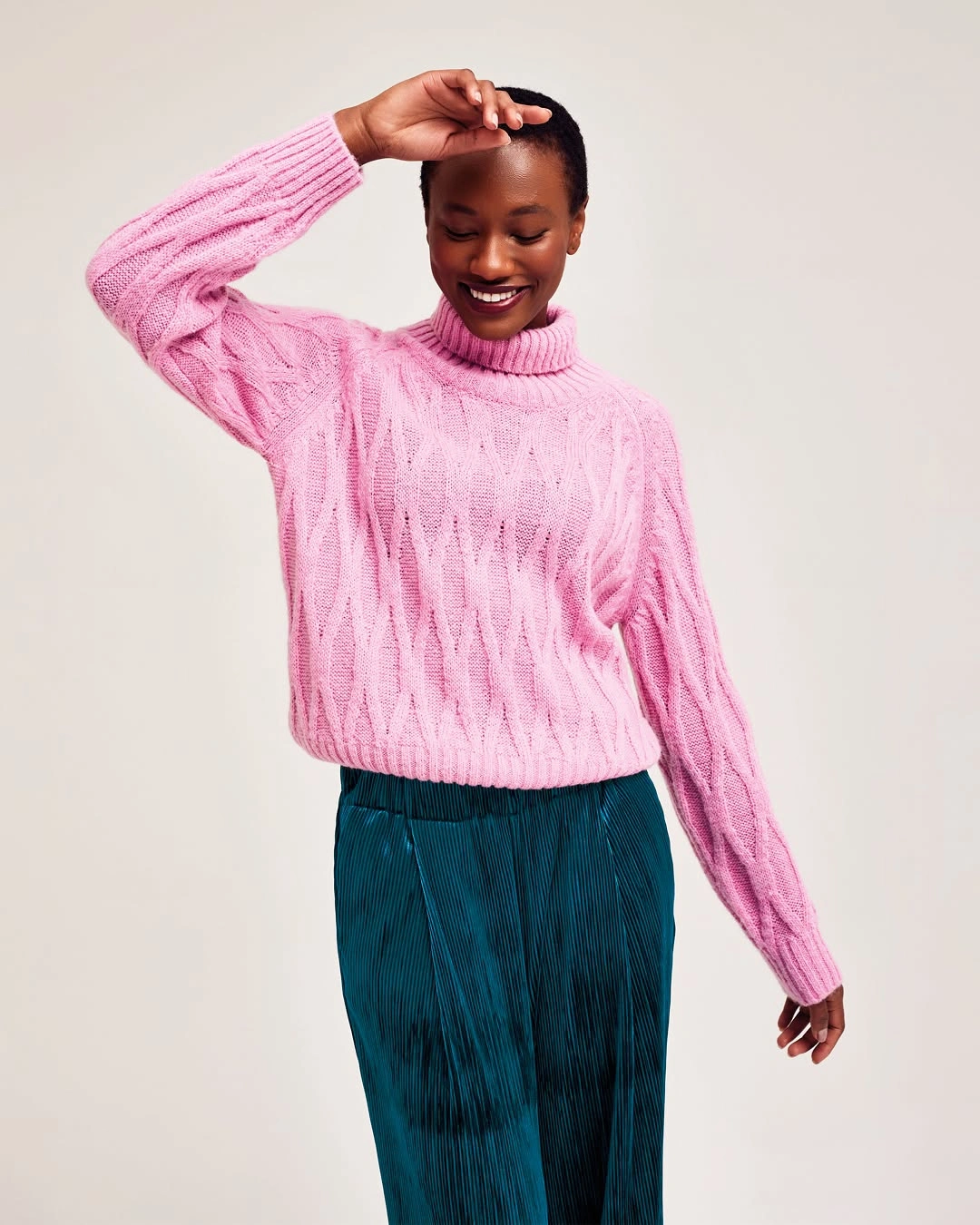 nice fall outfits 2026 A Pink Cable Knit Proves Fall Doesn