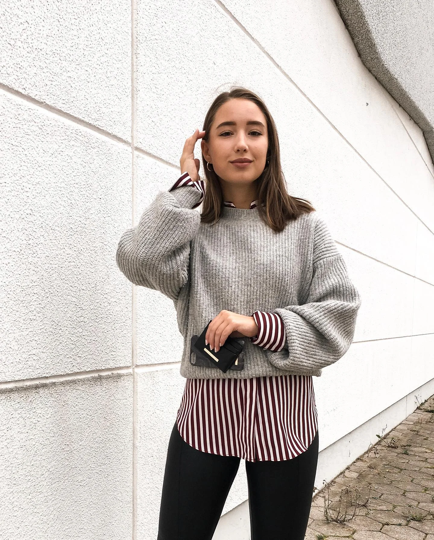 nice fall outfits 2026 Layering A Striped Shirt Under Knitwear Never Fails