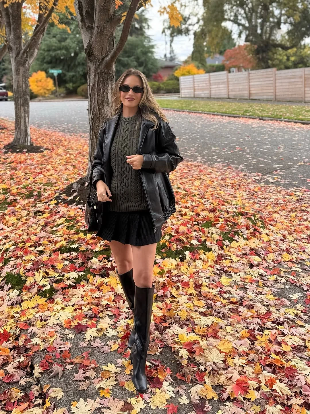 simple fall outfits 2026 Leather Layers That Make Everyday Basics Feel Luxurious