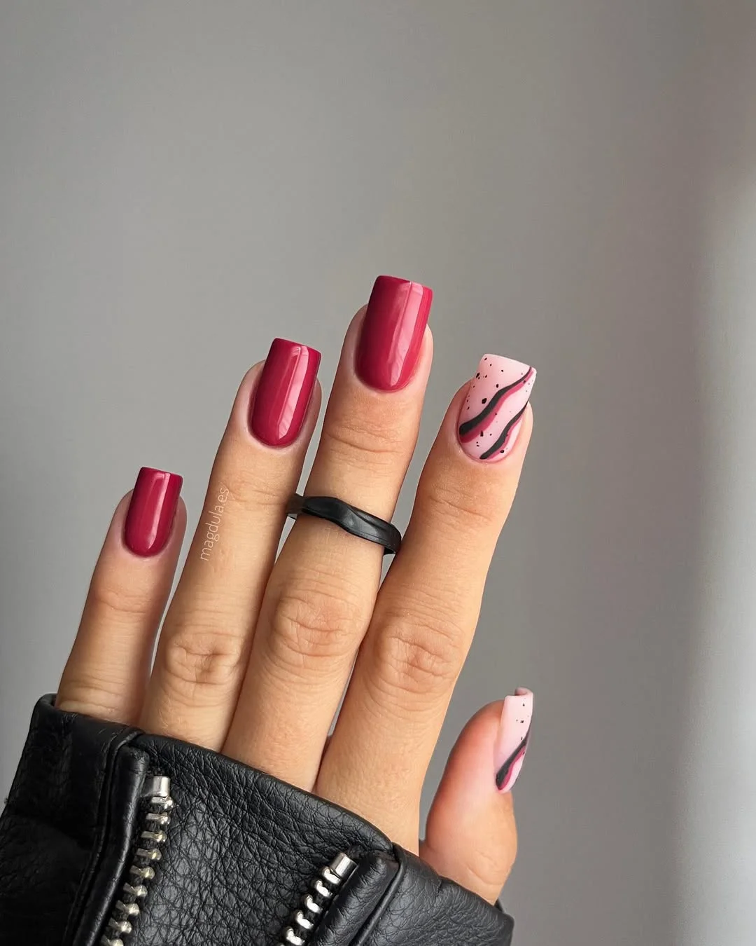 summer nails one color 2026 Deep Berry Gloss with Modern Confidence
