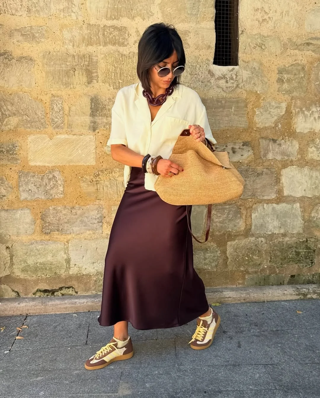 Summer to fall outfits 2026 Chocolate Satin Skirts Feel Unexpectedly Perfect For Early Fall