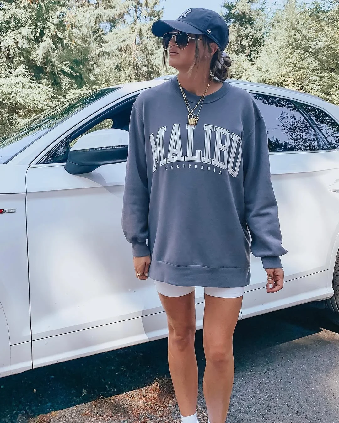 Summer to fall outfits 2026 Oversized Sweatshirts And Bike Shorts Still Own Early Fall