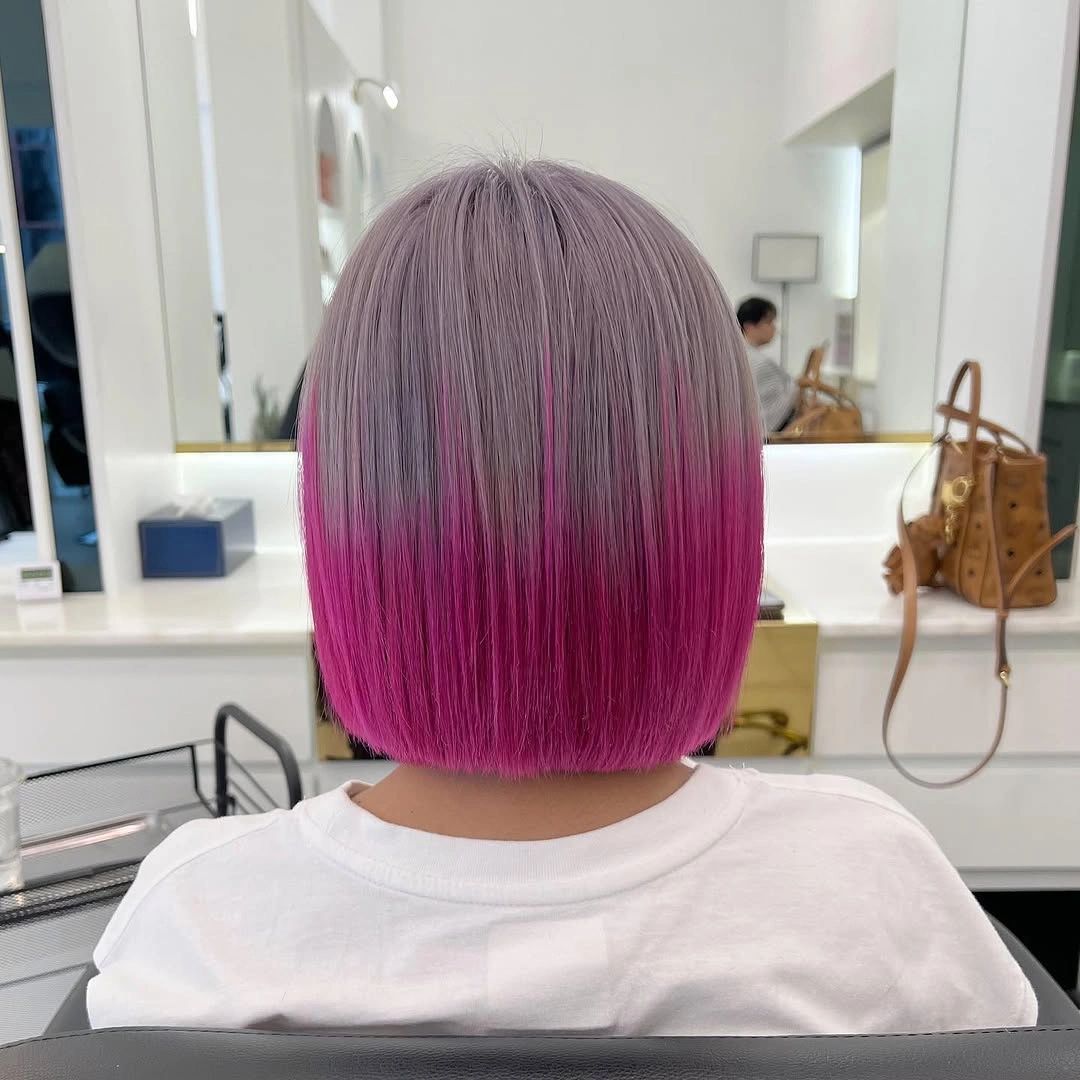 august hairstyles and color ideas 2026 Soft Pink Dip-Dye Precision Bob