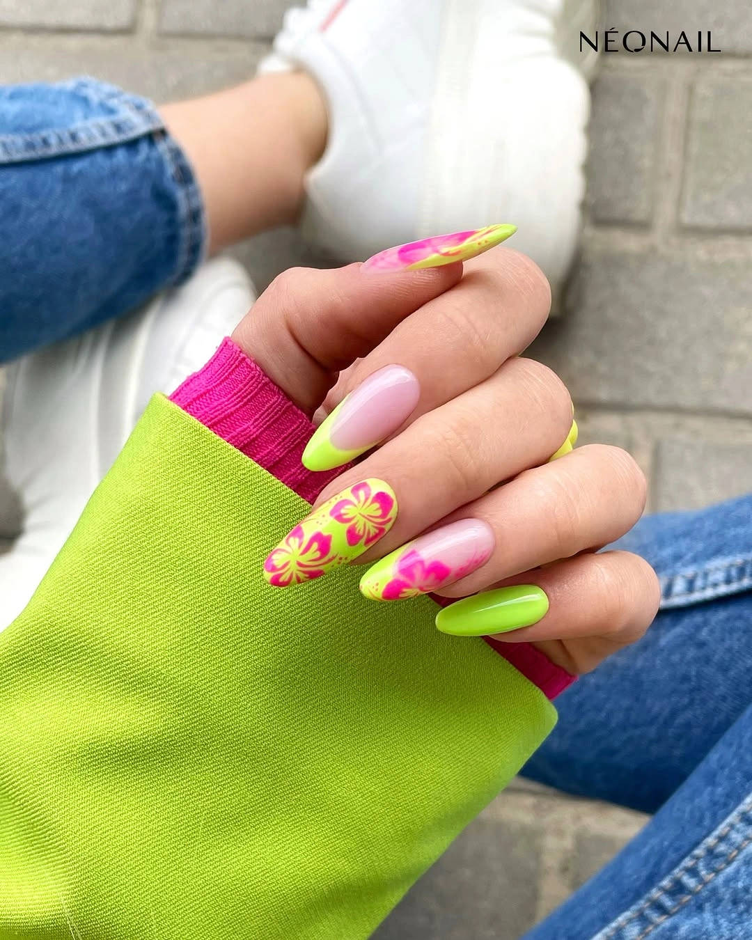 august nails color 2026 Neon Tropical Florals for the Final Summer Escape