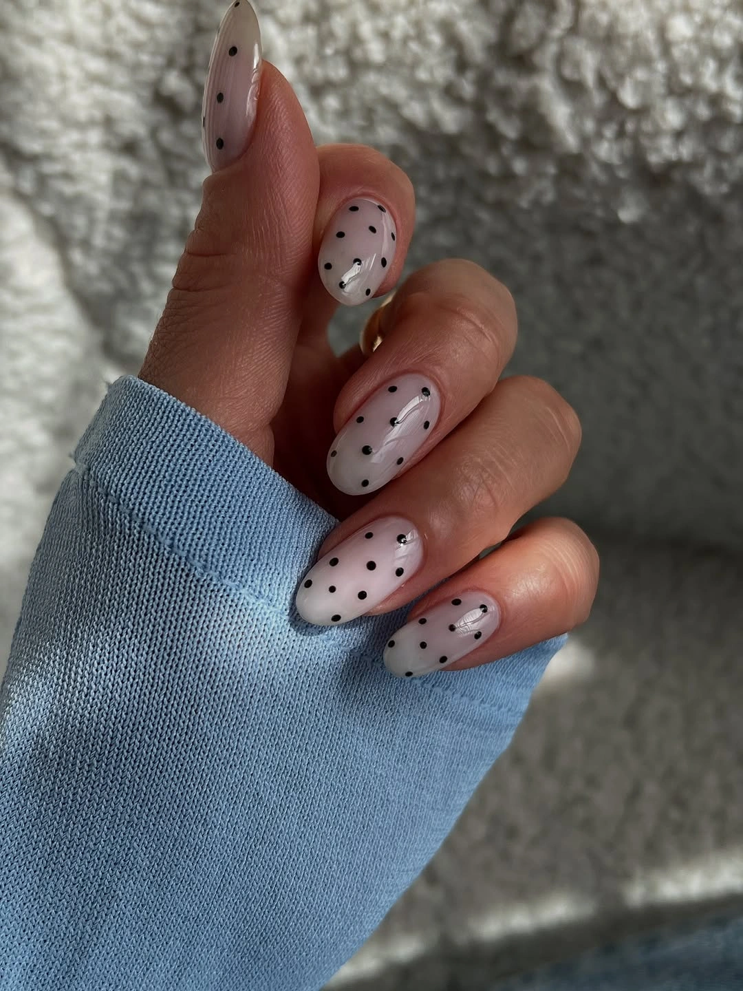 august nails color 2026 Classic Black Polka Dots with a Modern Twist
