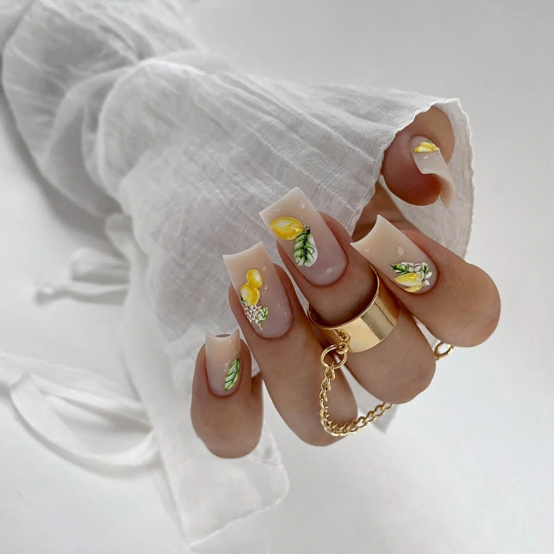 august nails color 2026 Fresh Lemon Nail Art for Sunny August Days