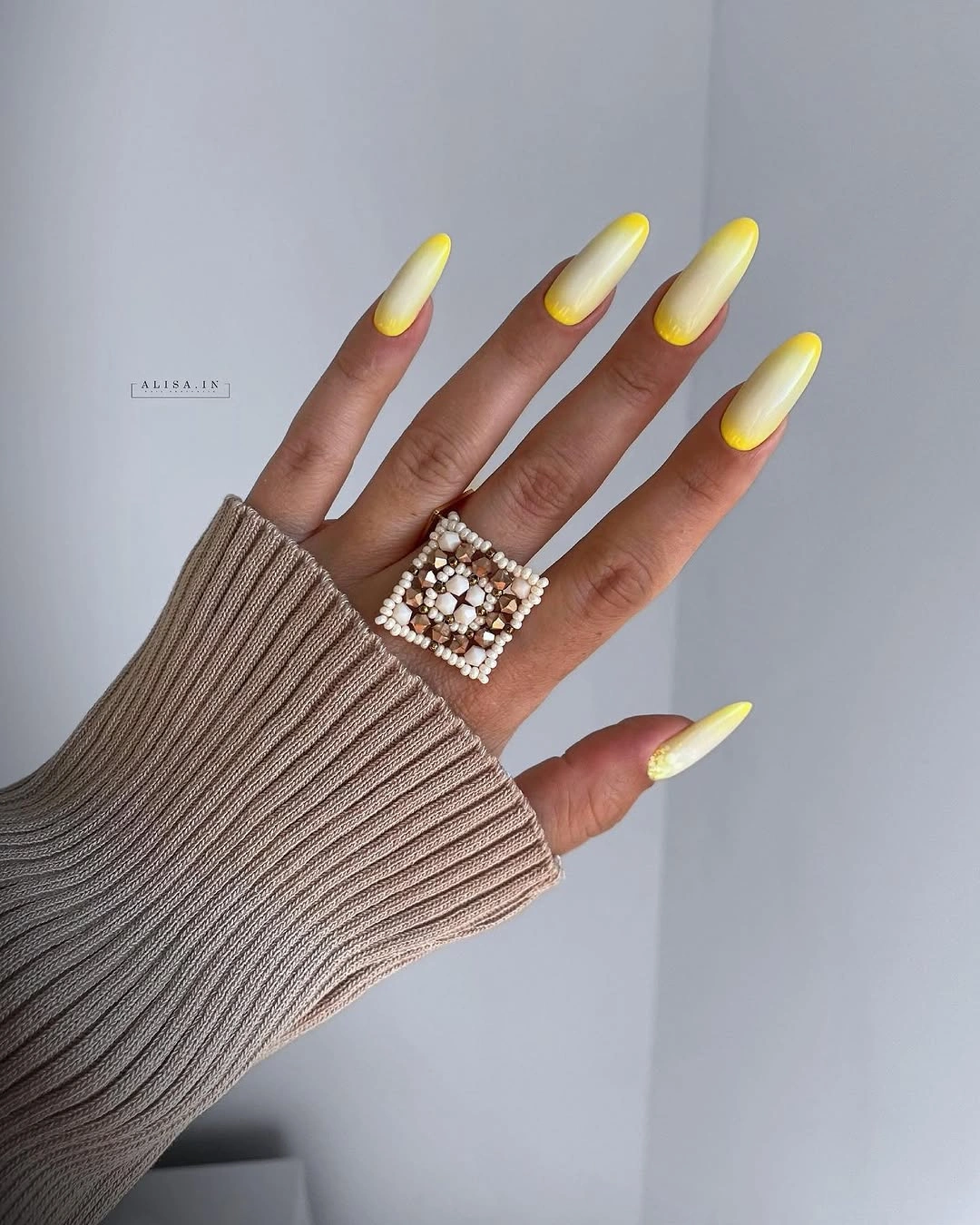 august nails color 2026 Sunny Butter Yellow with a Soft Ombre Glow