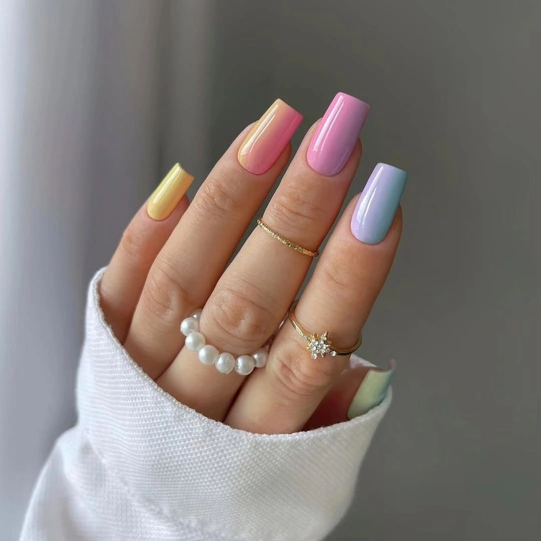 august nails color 2026 Pastel Rainbow Palette That Keeps Summer Going