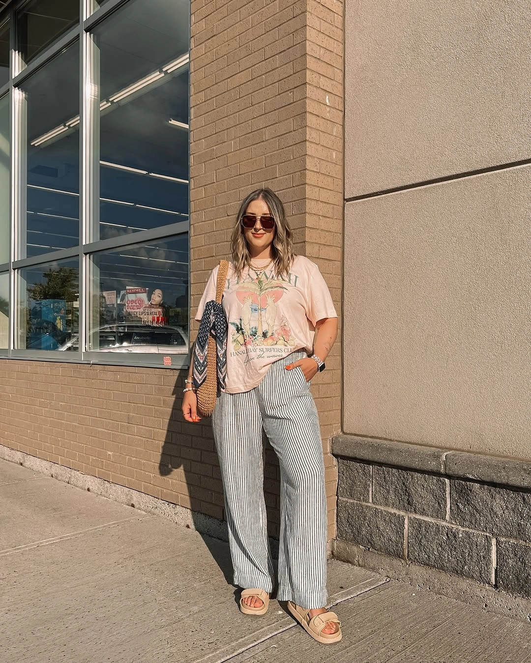 august outfits 2026 Relaxed Graphic Tee and Striped Trousers for Everyday Comfort