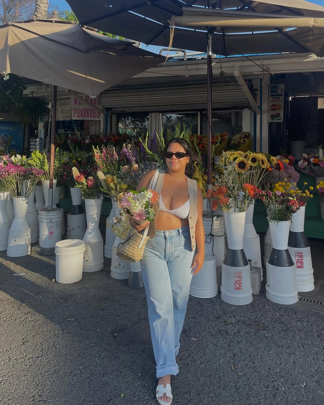 august outfits 2026 Light Denim and Tailored Layers for the Weekend Market