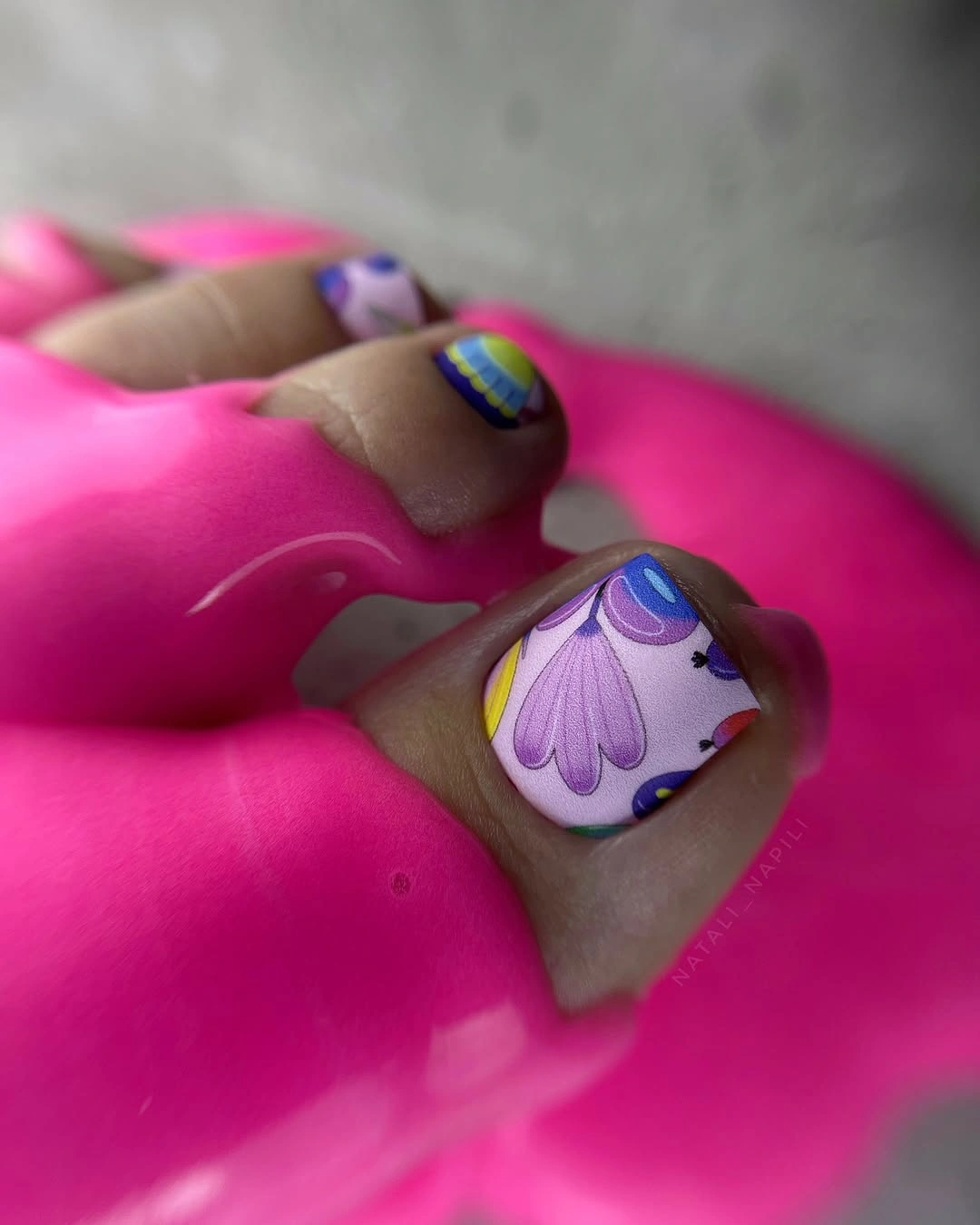 august pedicure nails ideas 2026 Playful Retro Florals Bursting With Color