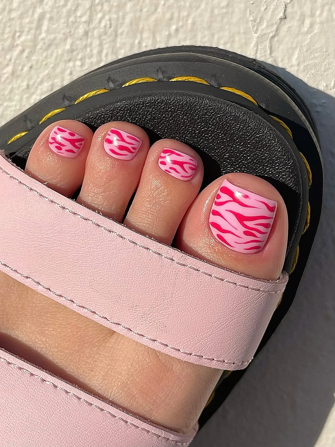 august toe nails 2026 Pink Zebra Print for a Bold Fashion Statement