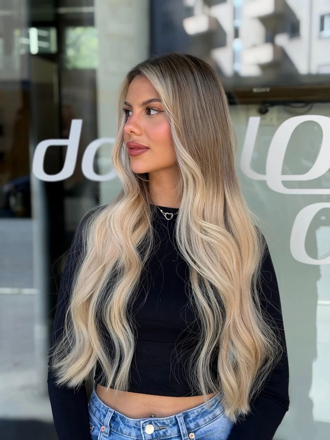 babylights hair ideas Creamy Vanilla Blonde with Seamless Root Blend