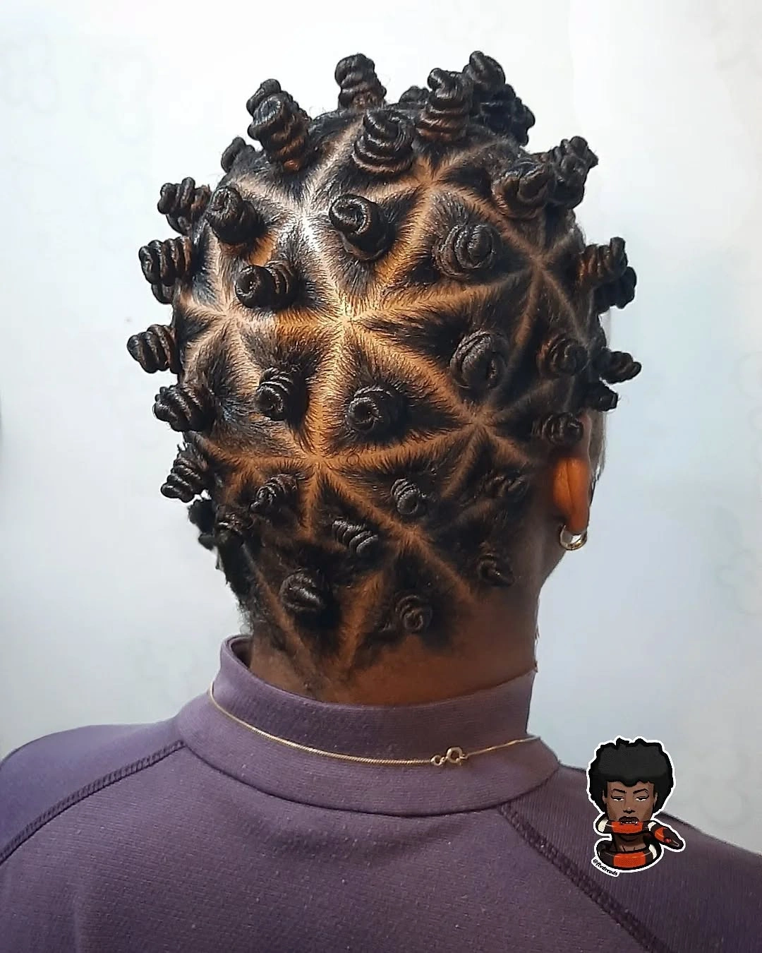 bantu knots hairstyles Precision Mini Bantu Knots with Geometric Star Parting