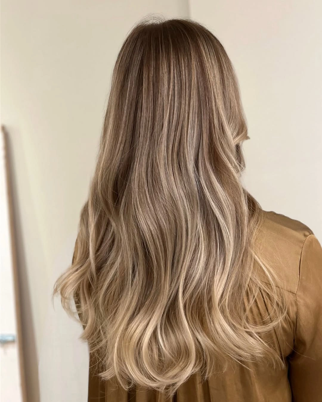 beige blond hair color Long Beige Blonde Melt with Seamless Dimension