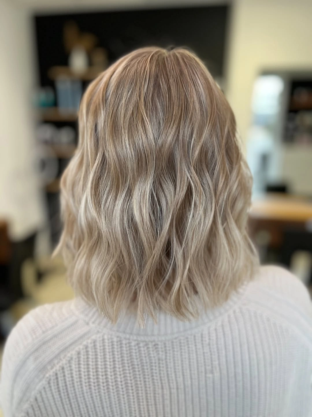 beige blond hair color Textured Beige Blonde Bob with Airy Waves