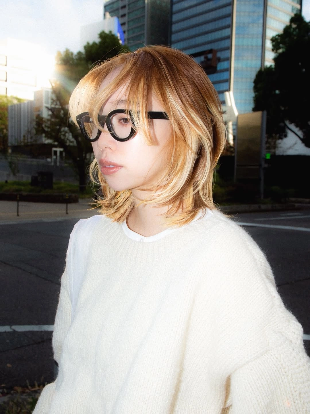 beige blond hair color Textured French Bob with Airy Beige Highlights
