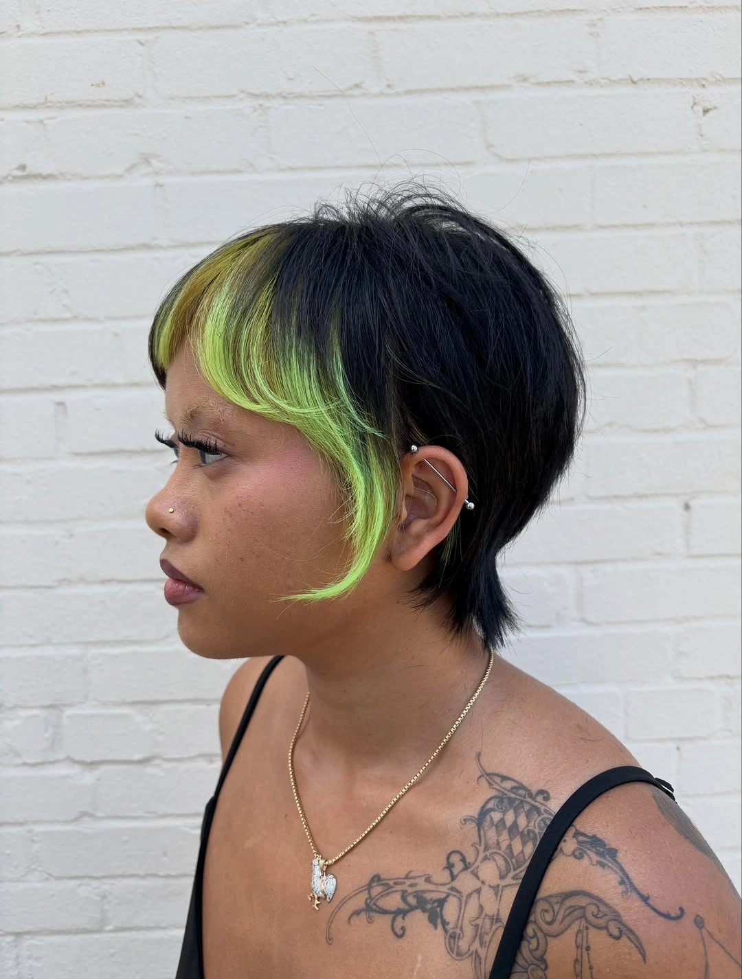 bixie haircut Neon Accent Bixie With Graphic Face-Framing Pieces