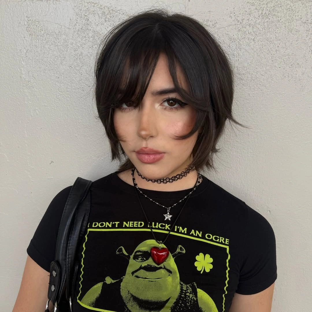 bixie haircut Soft Goth Bixie With Dramatic Curtain Fringe