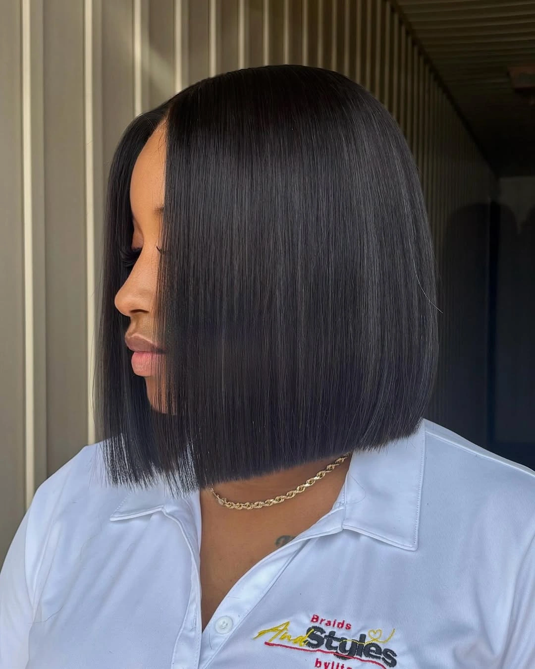 bob hairstyles for black women Sleek Straight Bob With A Crisp Line