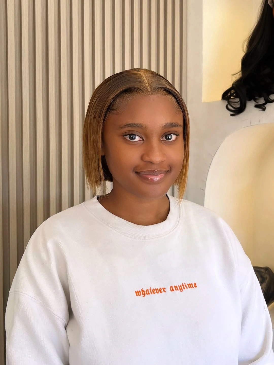 bob hairstyles for black women Caramel Middle-Part Bob With Smooth Ends