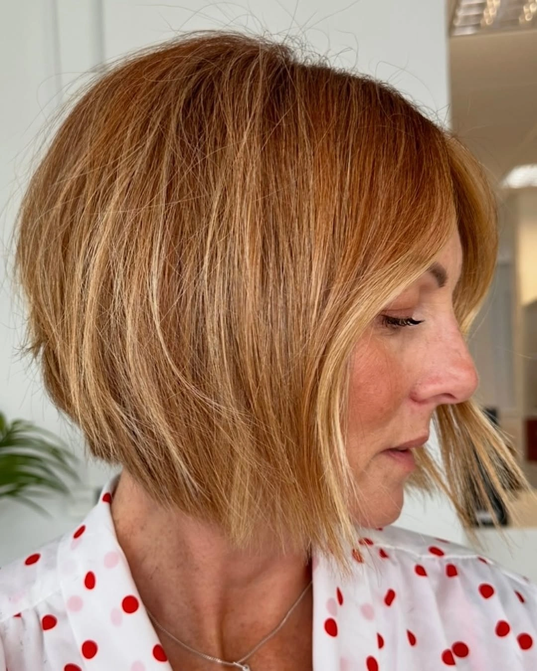 bobbed haircut for women Soft Layered Bob With Face-Framing Fringe