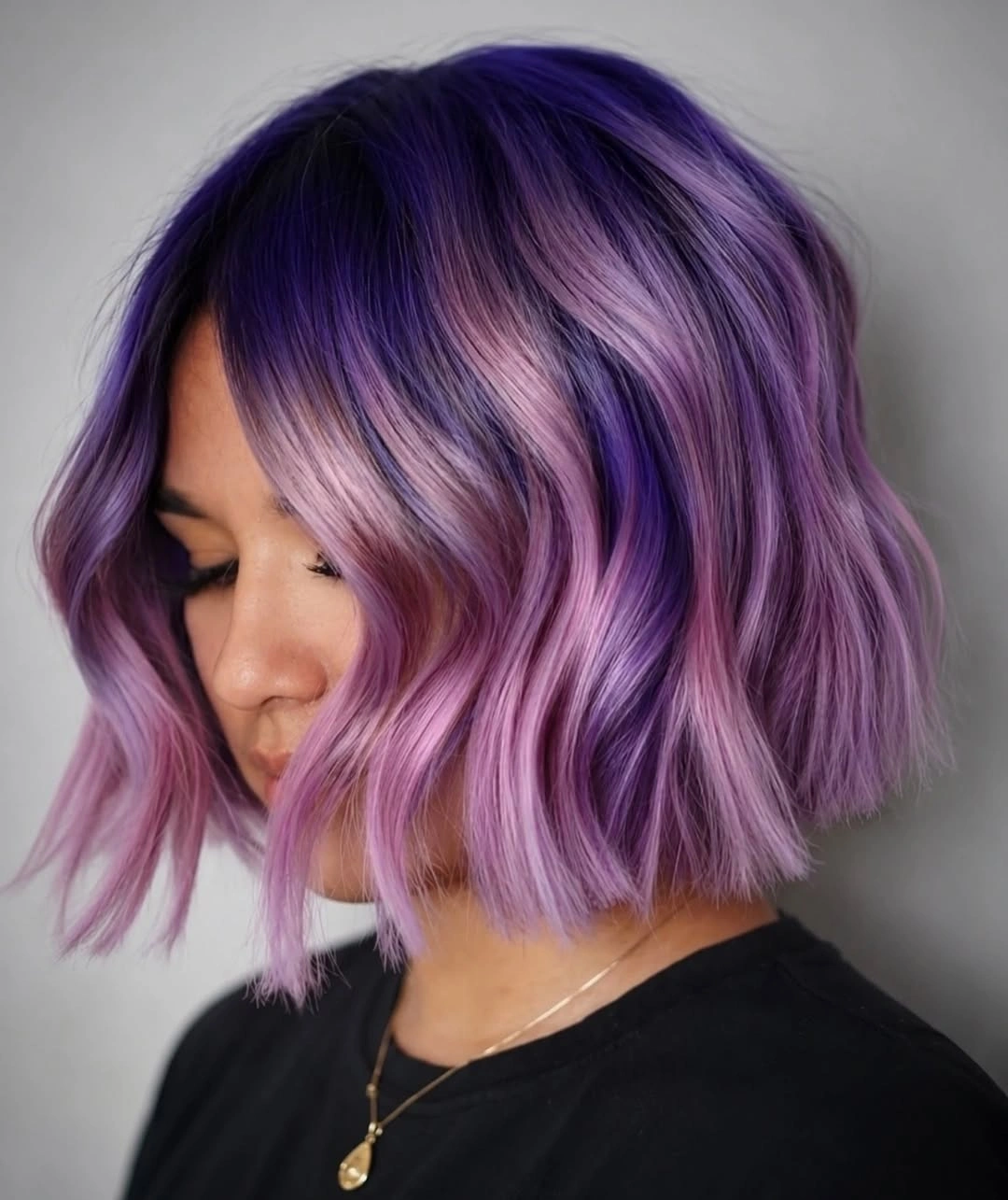 bobbed haircut for women Lavender Wavy Bob That Feels Fresh and Fearless