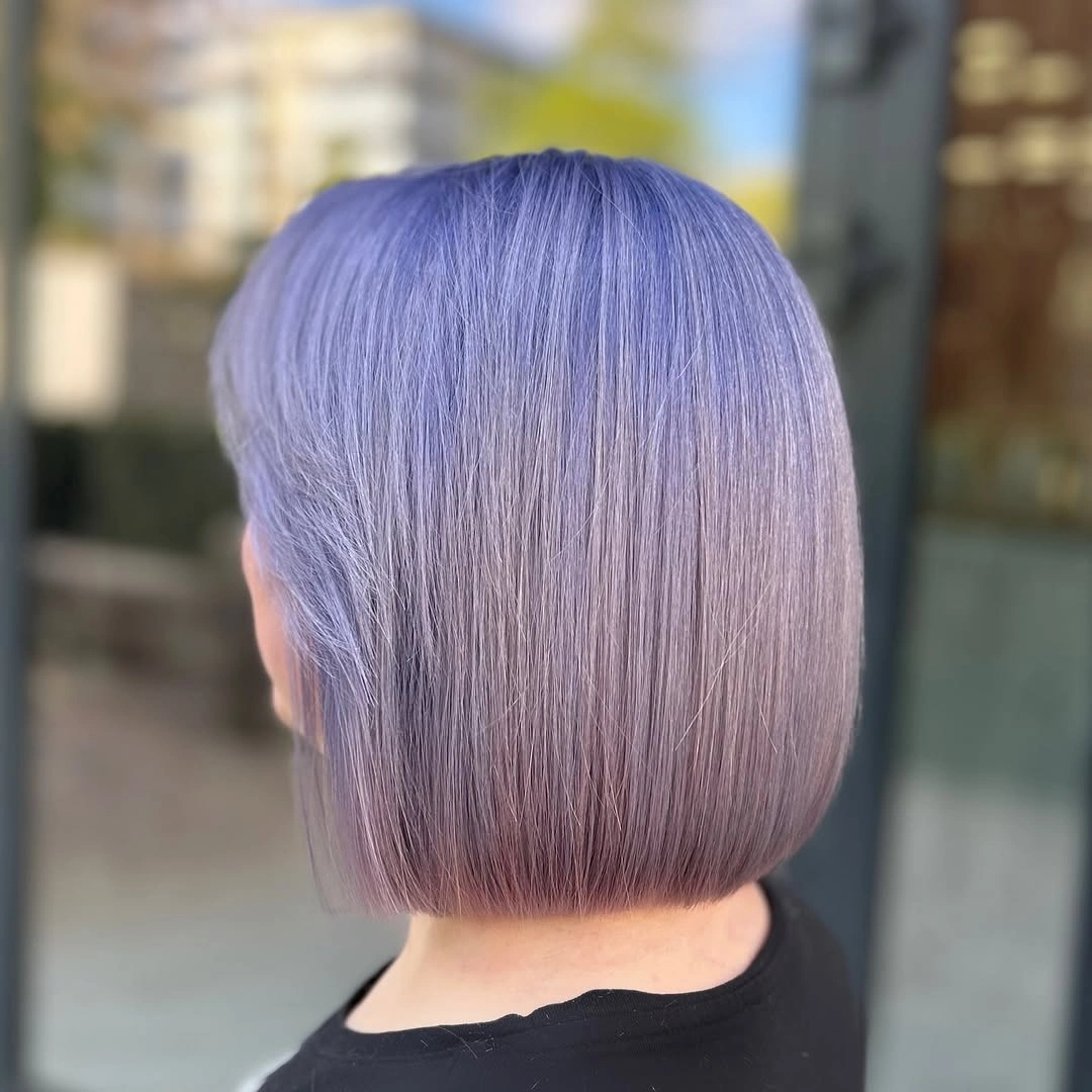 bobbed haircut for women Silky Silver Bob With Precision Finish