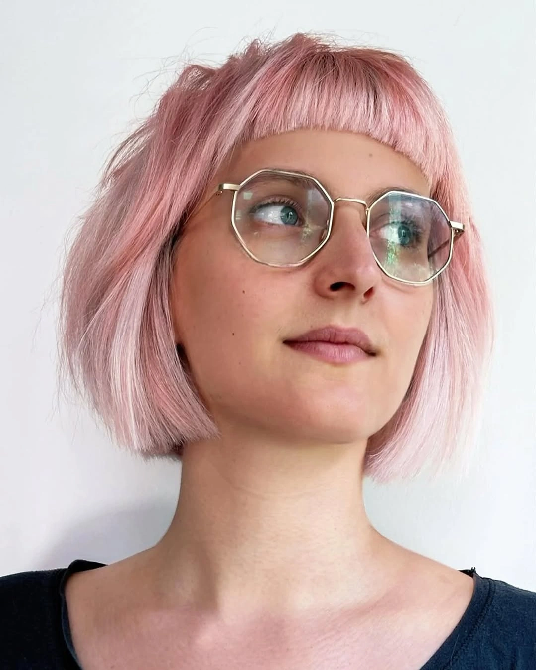 bobbed haircut for women Soft Pastel Bob With Micro Bangs