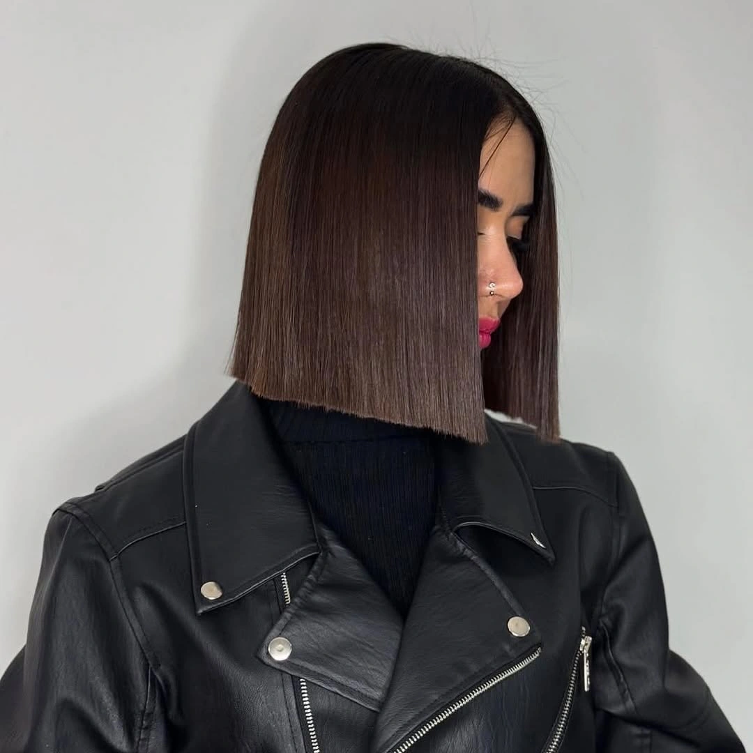 bobbed haircut for women Layered Bob With Soft Side Fringe