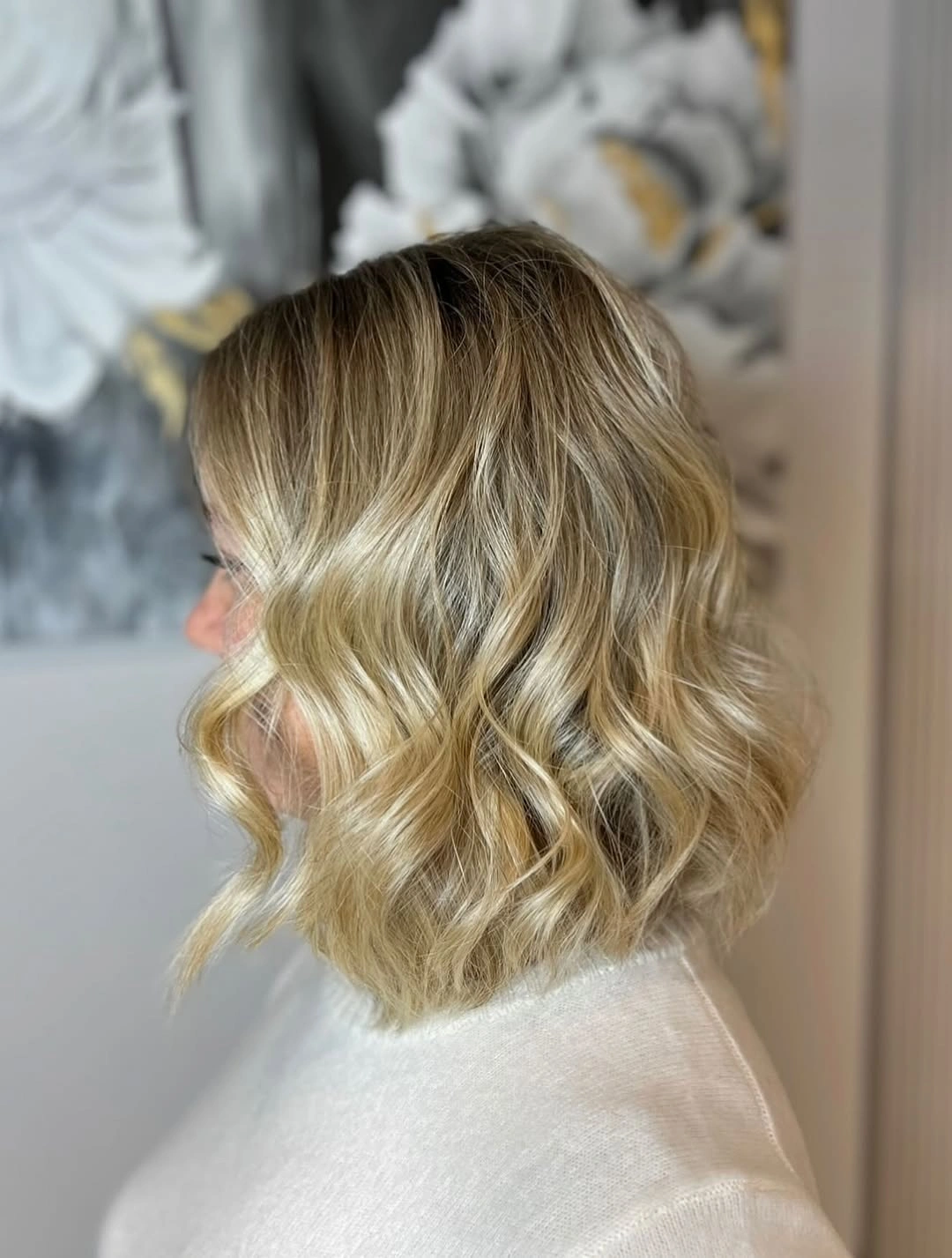 bobbed haircut for women Soft Blonde Wavy Bob With Effortless Movement
