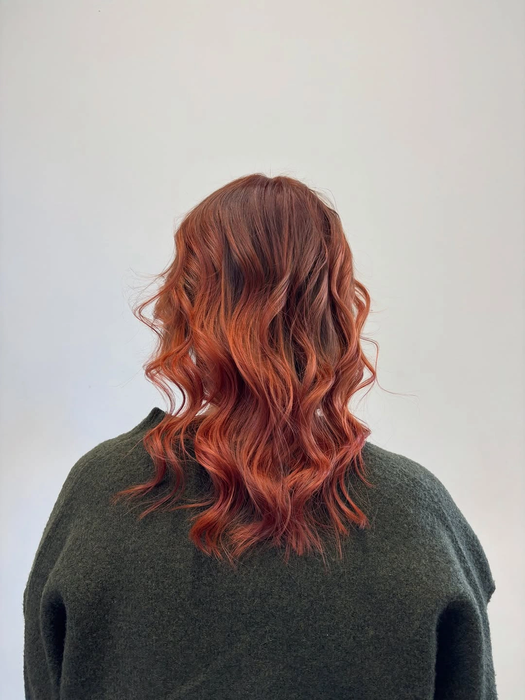 body waves hairstyle Warm Copper Waves with Lightweight Movement