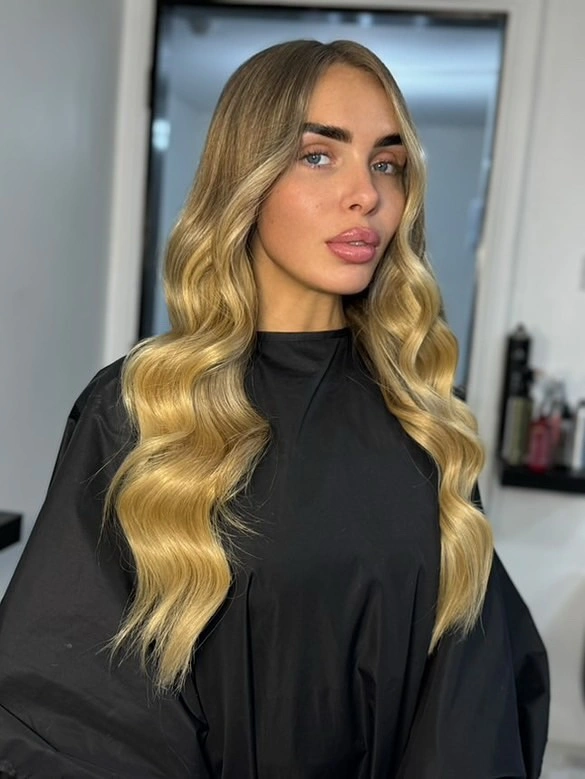body waves hairstyle Classic Hollywood Body Waves with a Center Part