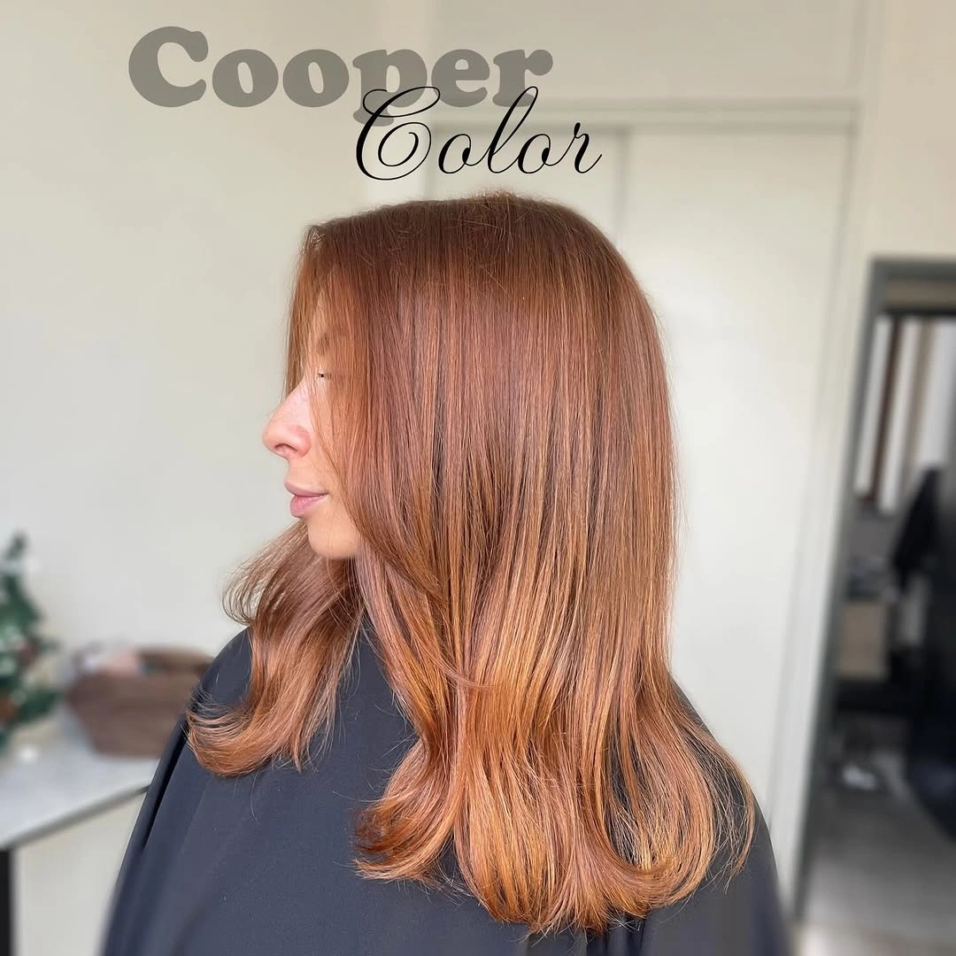 body waves hairstyle Soft Copper Layers with Relaxed Body Movement