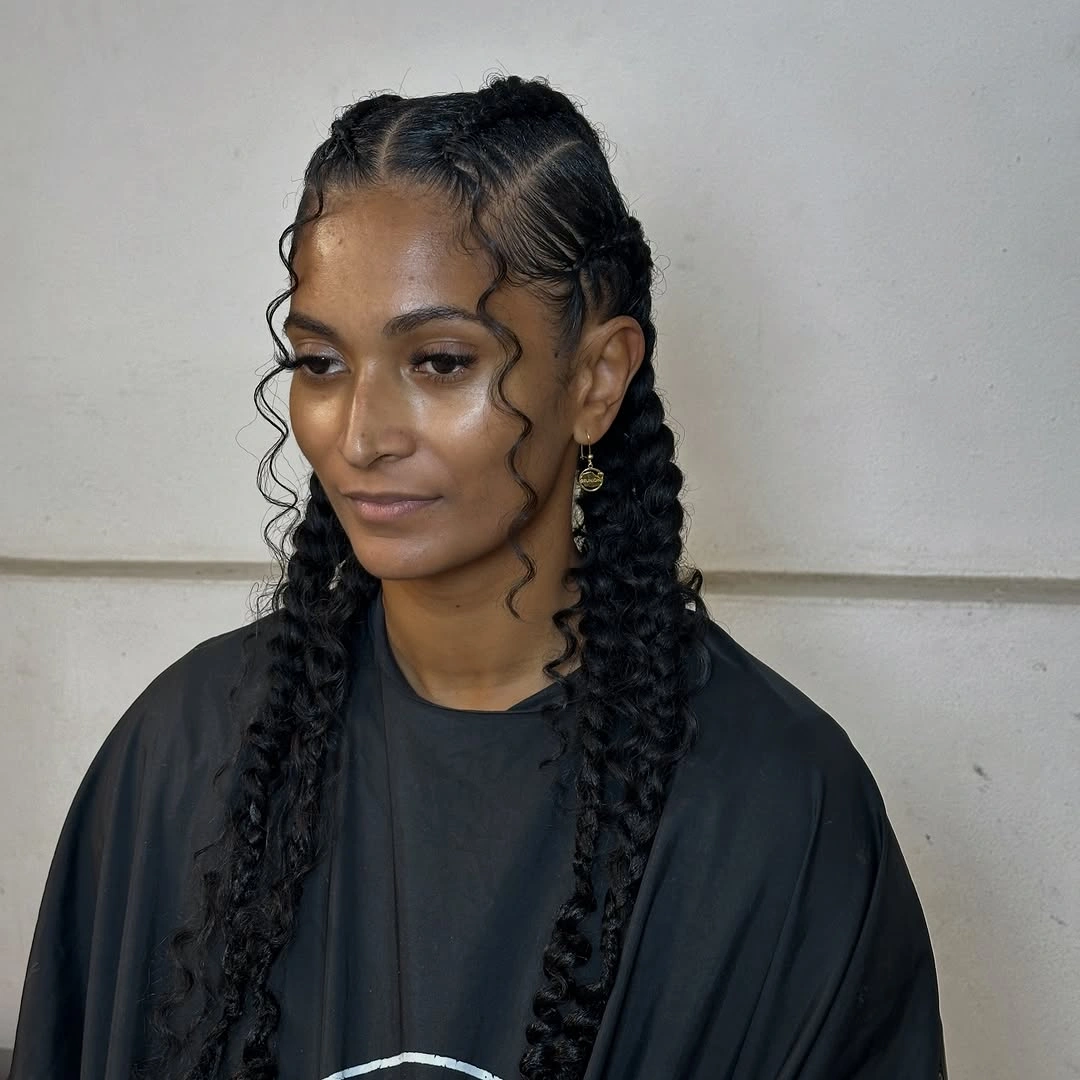 butterfly braids hairstyle Classic Butterfly Braids With Natural Curly Texture