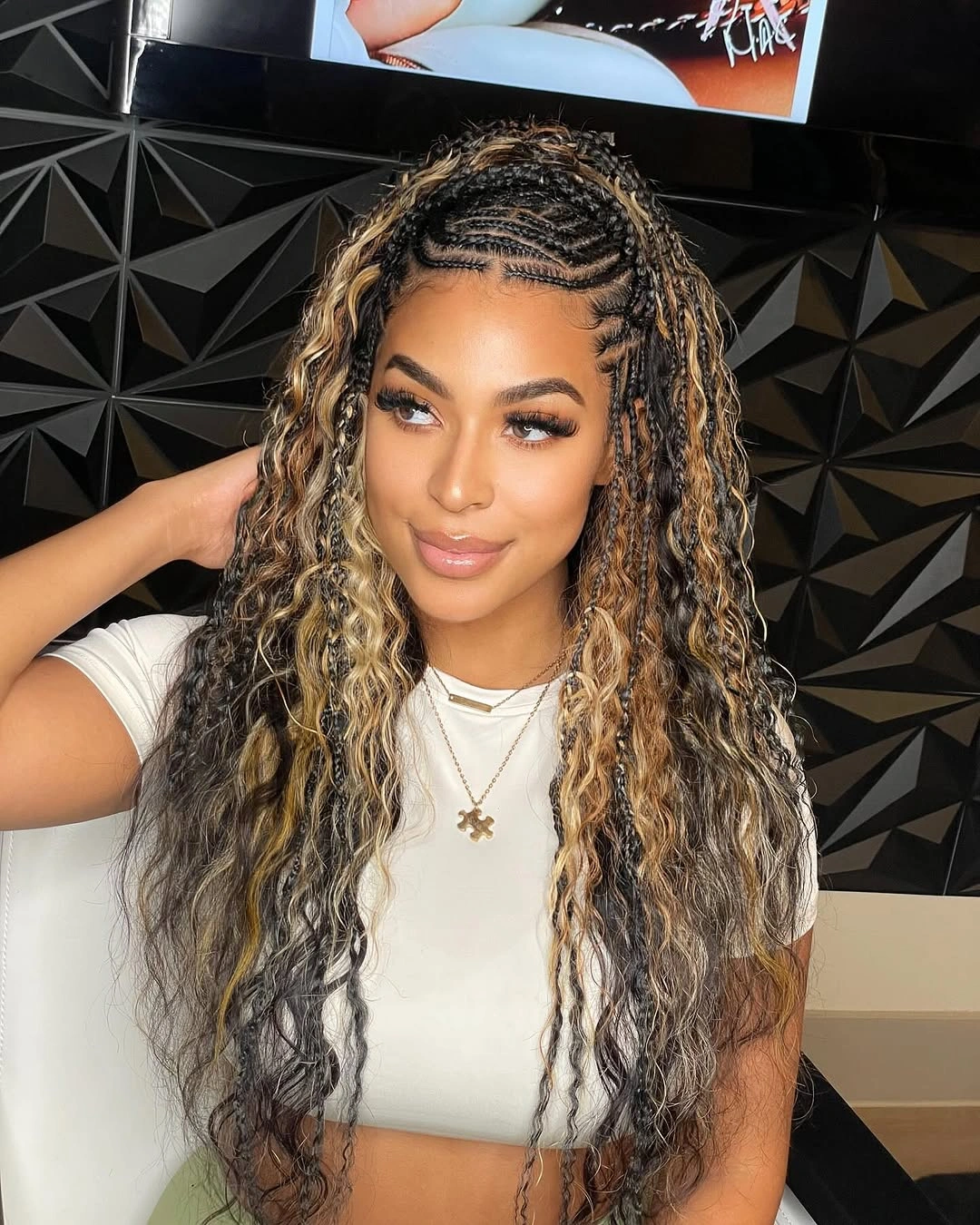 butterfly braids hairstyle Soft Blonde Butterfly Braids With Loose Waves