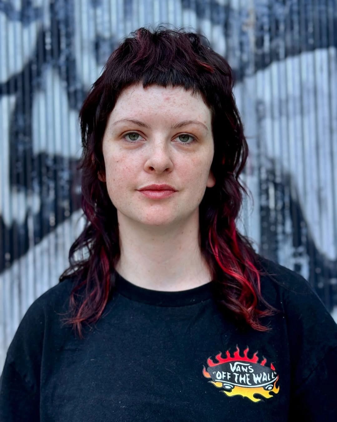 choppy medium layered hair Dark Cherry Alternative Wolf Layers