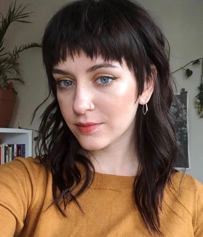choppy medium layered hair Soft Midnight Layers With Feathered Texture